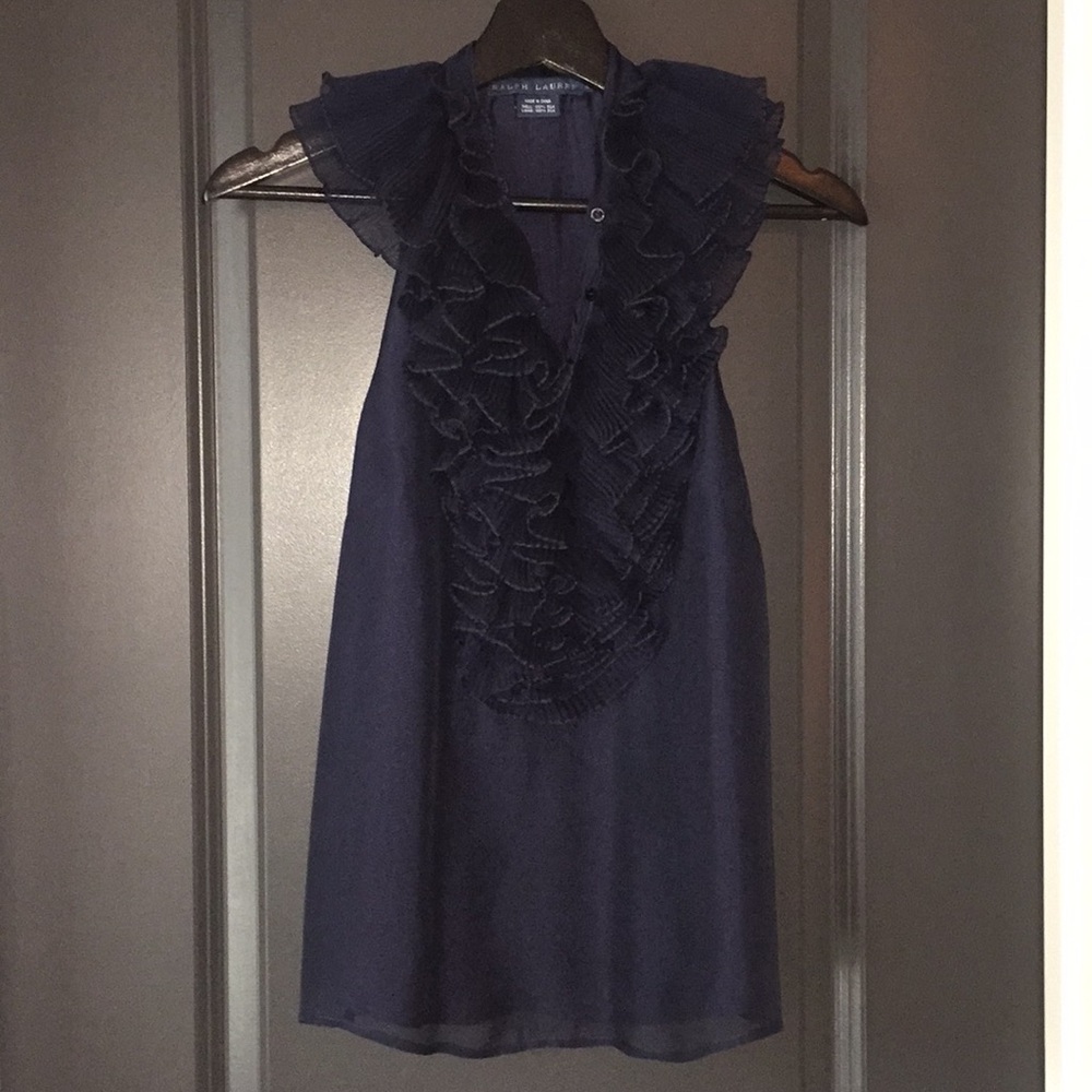 Ralph Lauren Blue Label navy sleeveless blouse